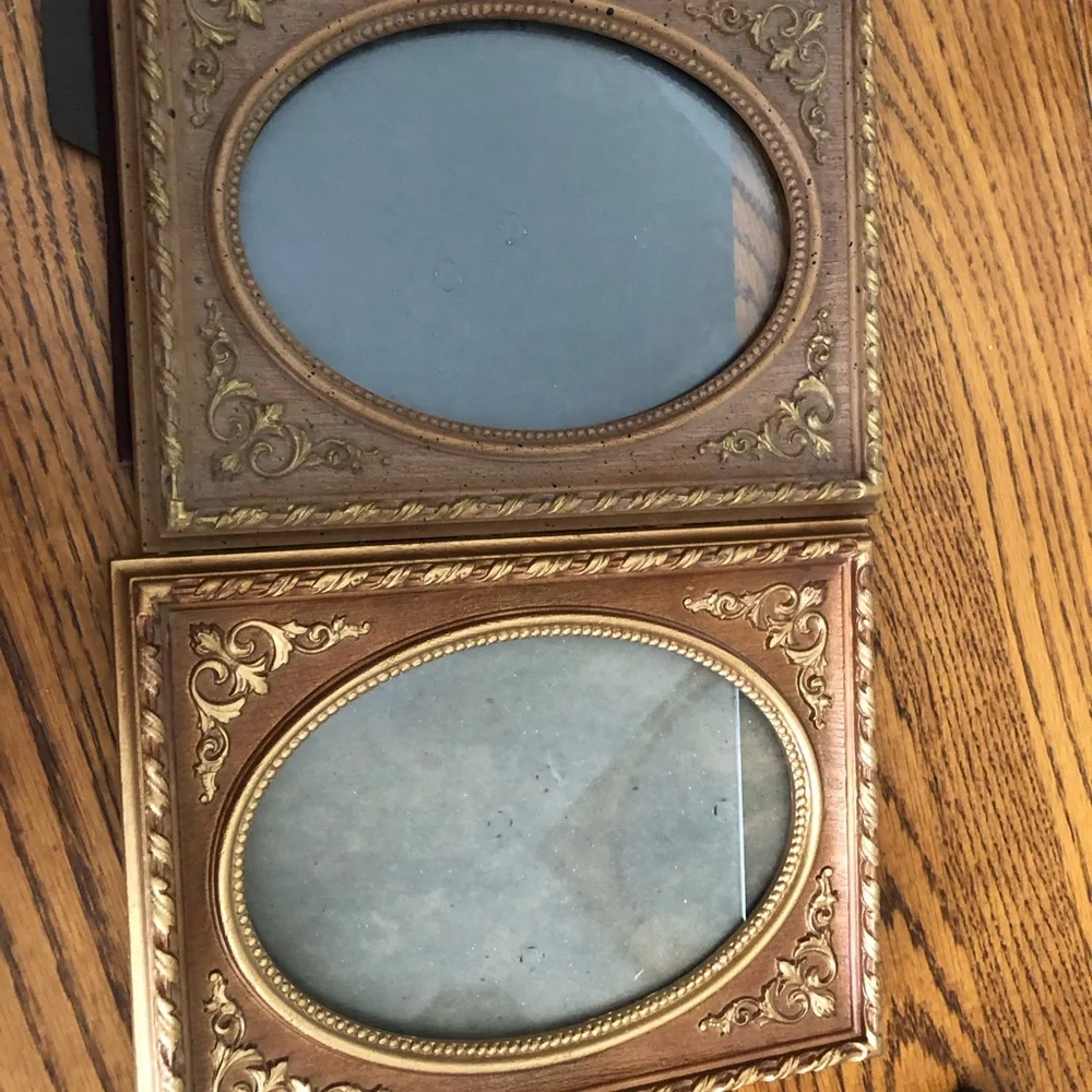 Vintage Picture Frames Gold Faux Wood Baroque Victorian 5x7